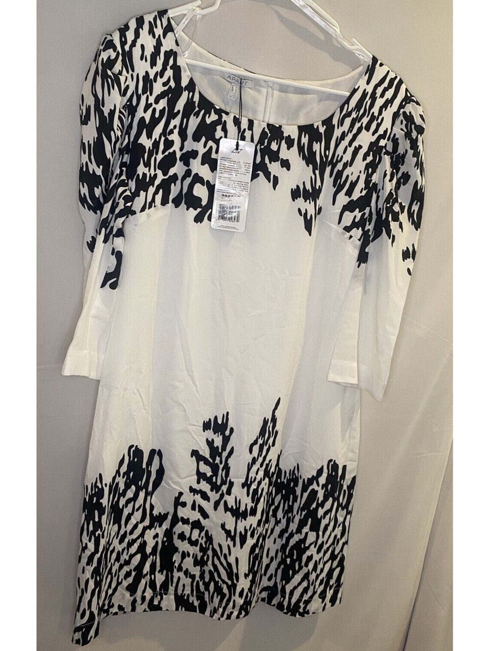 Black & White Chiffon Sheath Dress Size 10 Lightweight Flowy Art To Wear Drip